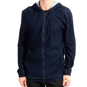 John Varvatos Star USA Men's Navy Blue Full Zip Hoodie